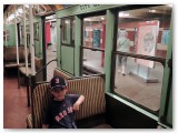 An historic subway car at the New York Transit Museum